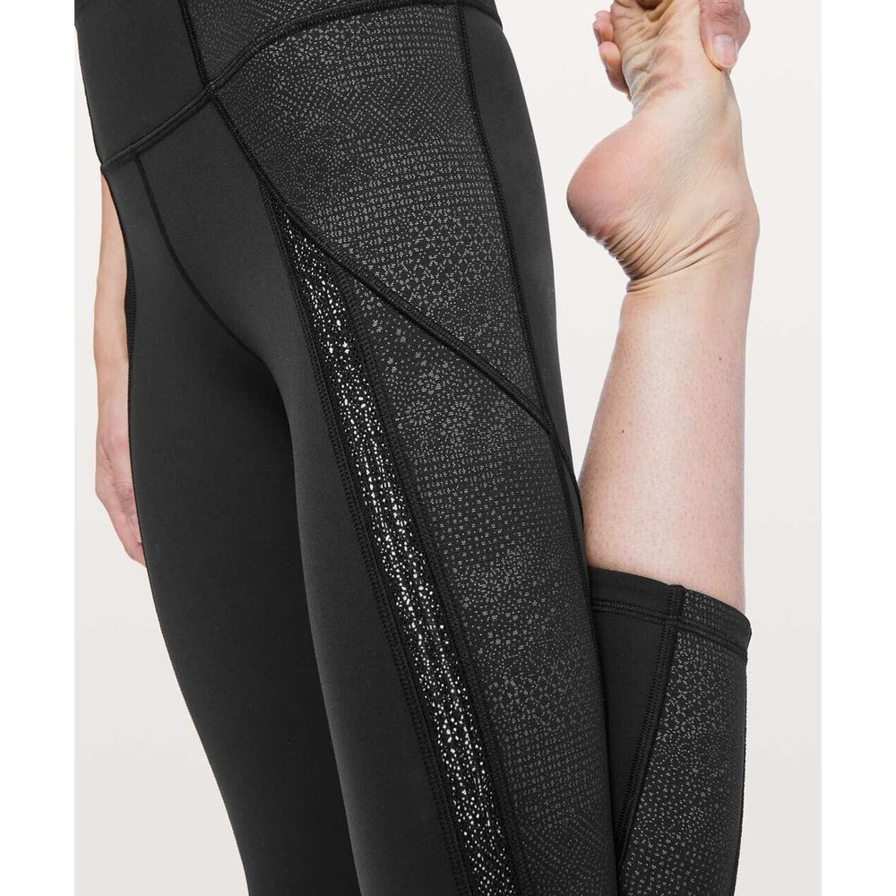 Lululemon Power Lines Crop Pant 21" Black Stretch Wicking Women's Size 8 - Picture 13 of 13